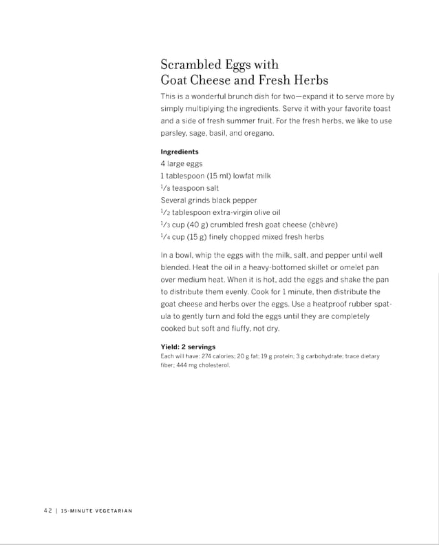 15 minute vegetarian recipes PDF