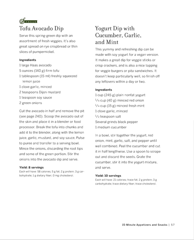 15 minute vegetarian recipes PDF