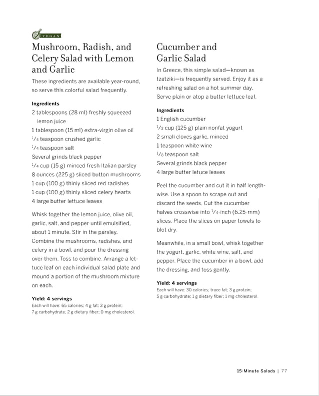 15 minute vegetarian recipes PDF