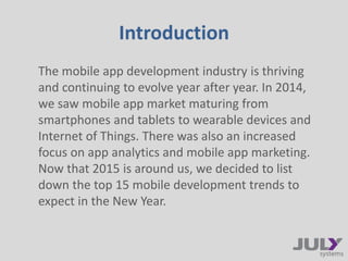 15 Mobile App Development Trends in 2015