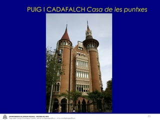 PUIG I CADAFALCH  Casa de les puntxes DEPARTAMENTO DE CIENCIAS SOCIALES – HISTORIA DEL ARTE Copyright Colegio Escolapias Gandia  info@escolapiasgandia.es  www.escolapiasgandia.es 