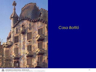 Casa Batlló  DEPARTAMENTO DE CIENCIAS SOCIALES – HISTORIA DEL ARTE Copyright Colegio Escolapias Gandia  info@escolapiasgandia.es  www.escolapiasgandia.es 