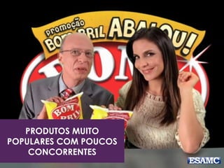 PRODUTOS MUITO
POPULARES COM POUCOS
CONCORRENTES
 