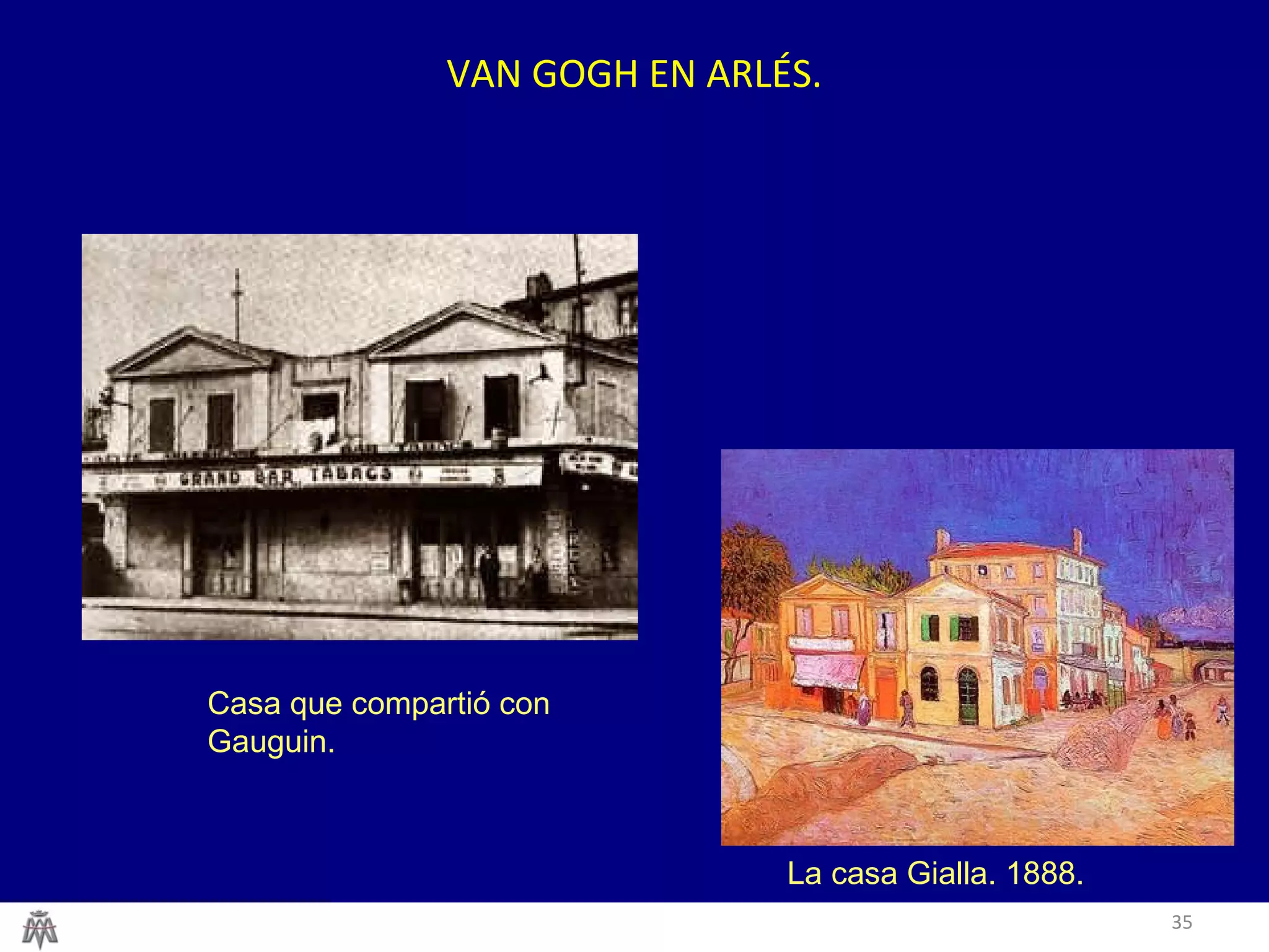 35
VAN GOGH EN ARLÉS.
Casa que compartió con
Gauguin.
La casa Gialla. 1888.
 