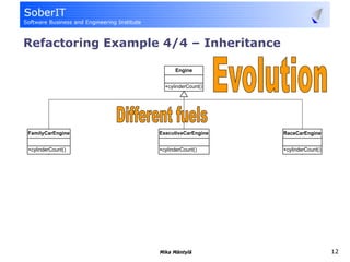 Refactoring Example 4/4 – Inheritance




                   Mika Mäntylä         12
 