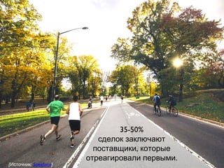 35-50%
сделок заключают
,поставщики которые
.отреагировали первыми
[ :Источник Salesforce]
 