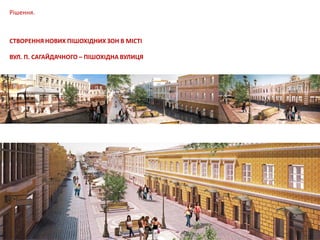 Рішення.

СТВОРЕННЯ НОВИХ ПІШОХІДНИХ ЗОН В МІСТІ
ВУЛ. П. САГАЙДАЧНОГО – ПІШОХІДНА ВУЛИЦЯ

 