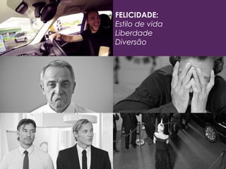 FELICIDADE:
Estilo de vida
Liberdade
Diversão
 