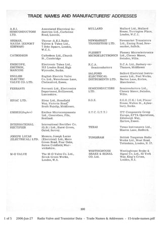 1 of 5   2006-Jun-27   Radio Valve and Transistor Data - Trade Names & Addresses - 15-trade-names.pdf
 