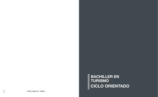 28 29
| DISEÑO CURRICULAR - TURISMO |
| DISEÑO CURRICULAR - TURISMO |
CICLO ORIENTADO
BACHILLER EN
TURISMO
 