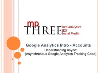 Google Analytics Intro - Accounts Understanding Async: (Asynchronous Google Analytics Tracking Code) 