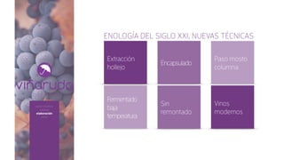 sobre nosotros
bodega
elaboración
vinos
ENOLOGÍA DEL SIGLO XXI, NUEVAS TÉCNICAS
Extracción
hollejo
Encapsulado
Paso mosto
columna
Vinos
modernos
Sin
remontado
Fermentado
baja
temperatura
 
