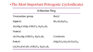 •The Most Important Petrogenic Cyclosilicates
 