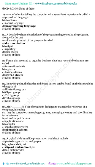 1500 mcq questions of computer knowledge for bank exams | PDF