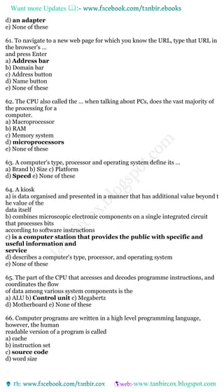1500 mcq questions of computer knowledge for bank exams | PDF