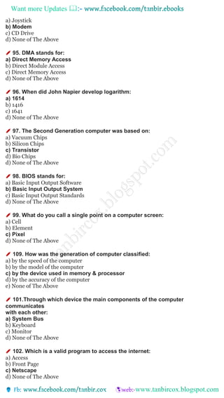 1500 mcq questions of computer knowledge for bank exams | PDF