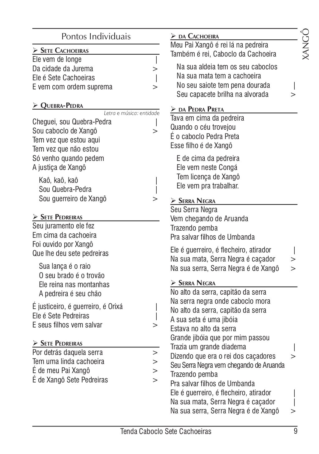 Letras De Pontos De Umbanda Para Imprimir - RETOEDU