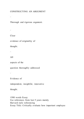 1500 words Essay Use references from last 5 years mainlyHarvar | PDF