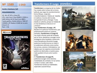 descarga catálogo en:www.cursosecuador.com(menu ANUNCIOS)XNET-RIOBAMBALos Sims vuelven a la carga. Tras el éxito de la primera entrega del spin-off, Historias de la Vida, llega el segundo episodio, Historias de MascotasEntrena, juega y mima a los perros y gatos de tus Sims y haz todo lo posible por mantenerles contentos. Esta intuitiva versión de Los Sims, optimizada para ordenadores portátiles, está repleta de giros imprevistos. Elige entre dos historias inesperadas en el modo Historia, que es dirigido. Asume una gran variedad de retos, compite en una exhibición de mascotas local y aprende que incluso los animales de compañía tienen su propia personalidad. Desbloquea premios a medida que vas alcanzando los objetivos establecidos para tus Sims y sus mascotas. En el modo Clásico, de final abierto, crea a tus Sims y a sus mascotas, diseña sus hogares y enseña trucos a los animales. Tú decides cómo se desarrollarán sus historias. 