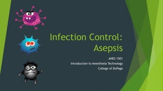 INFECTION CONTROL
ANES 1501
Introduction to Anesthesia
Technology
College of DuPage
 