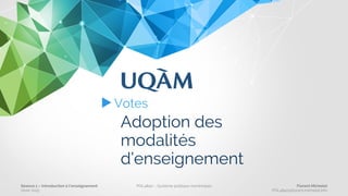 Chapitre 3
Questions?
&
Commentaires?
Séance 1 – Introduction à l’enseignement
Hiver 2015
POL4840 – Système politique montréalais Florent Michelot
POL4840@ﬂorent.michelot.info
 