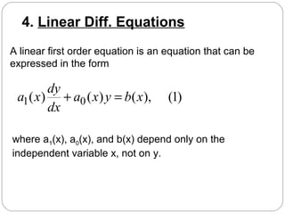 first order ode with its application | PPT