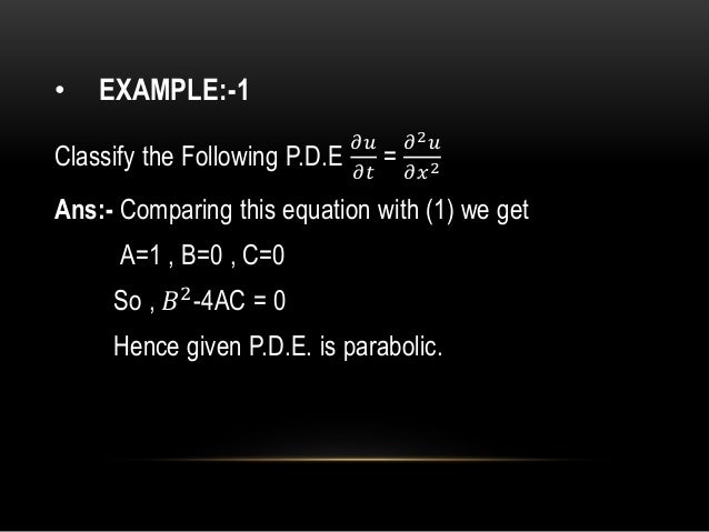 classification of second order partial differential equation