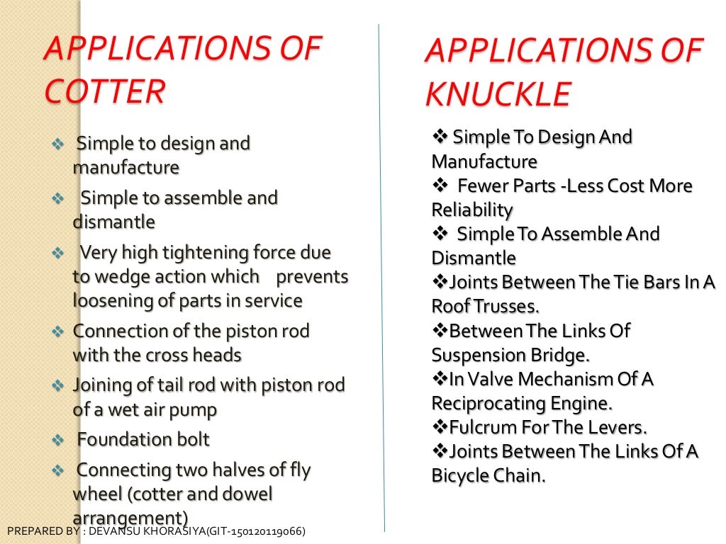 Cotter & Knuckle Joints