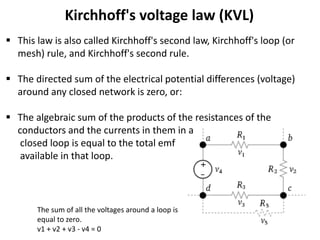 ohm's law kirchoff's law and mesh analysis | PPTX
