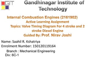 Branch : Mechanical Engineering
Div: 6C-1
Name: Saahil R. Kshatriya
Enrolment Number: 150120119164
 