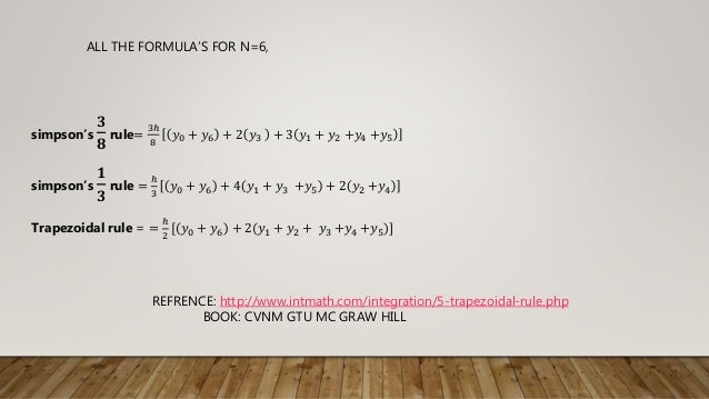 trapezoidal and simpson's 1/3 and 3/8 rule