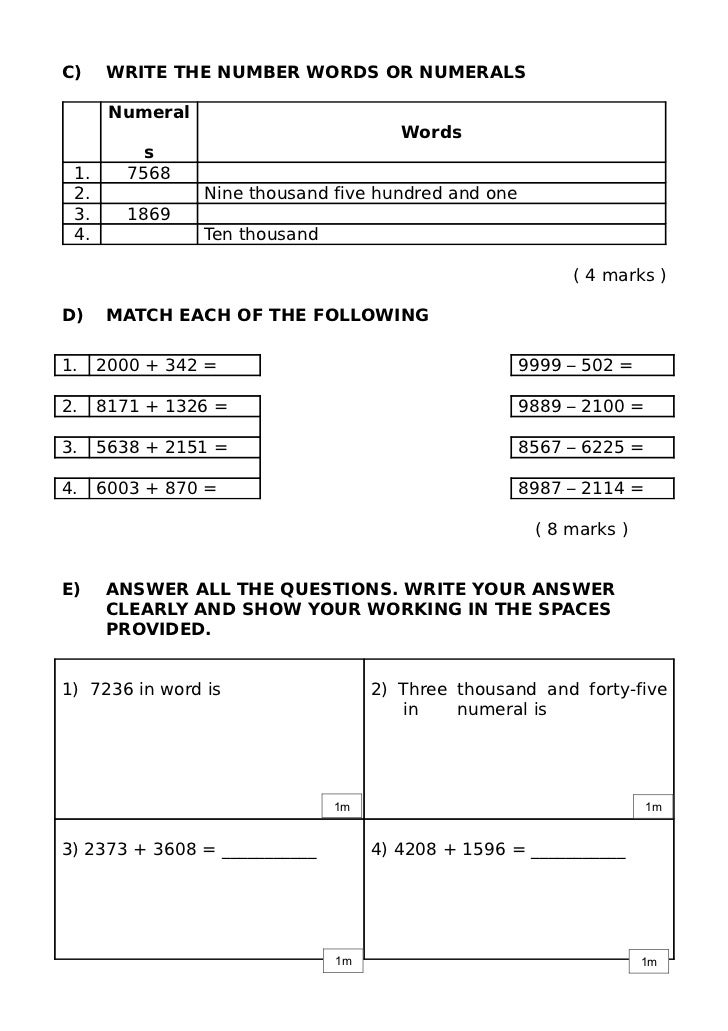 Soalan Congak Matematik Tahun 3 - Tersoal m