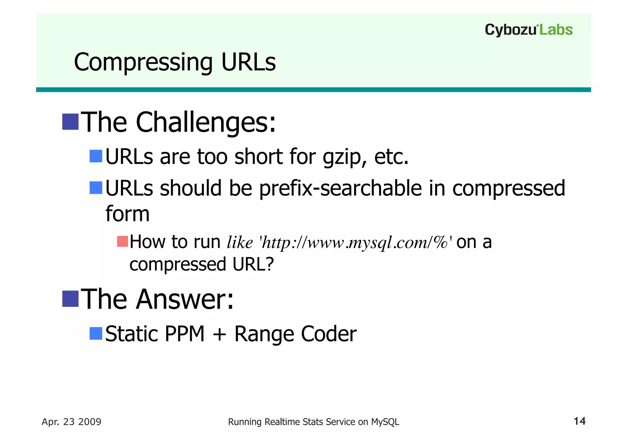 Running A Realtime Stats Service On My Sql