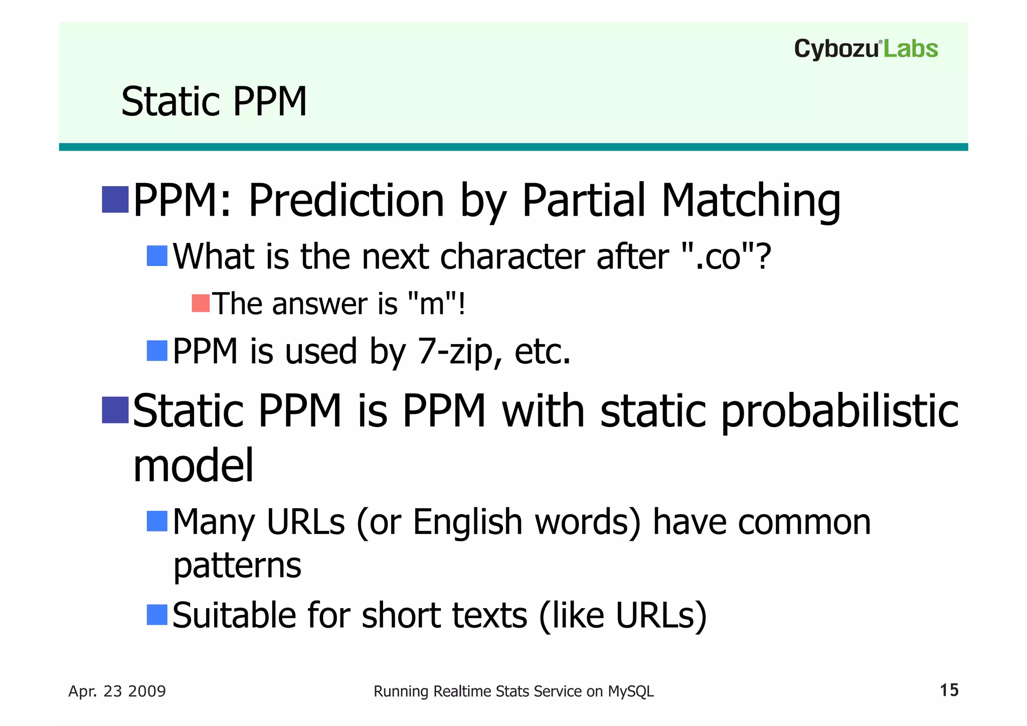 Running A Realtime Stats Service On My Sql
