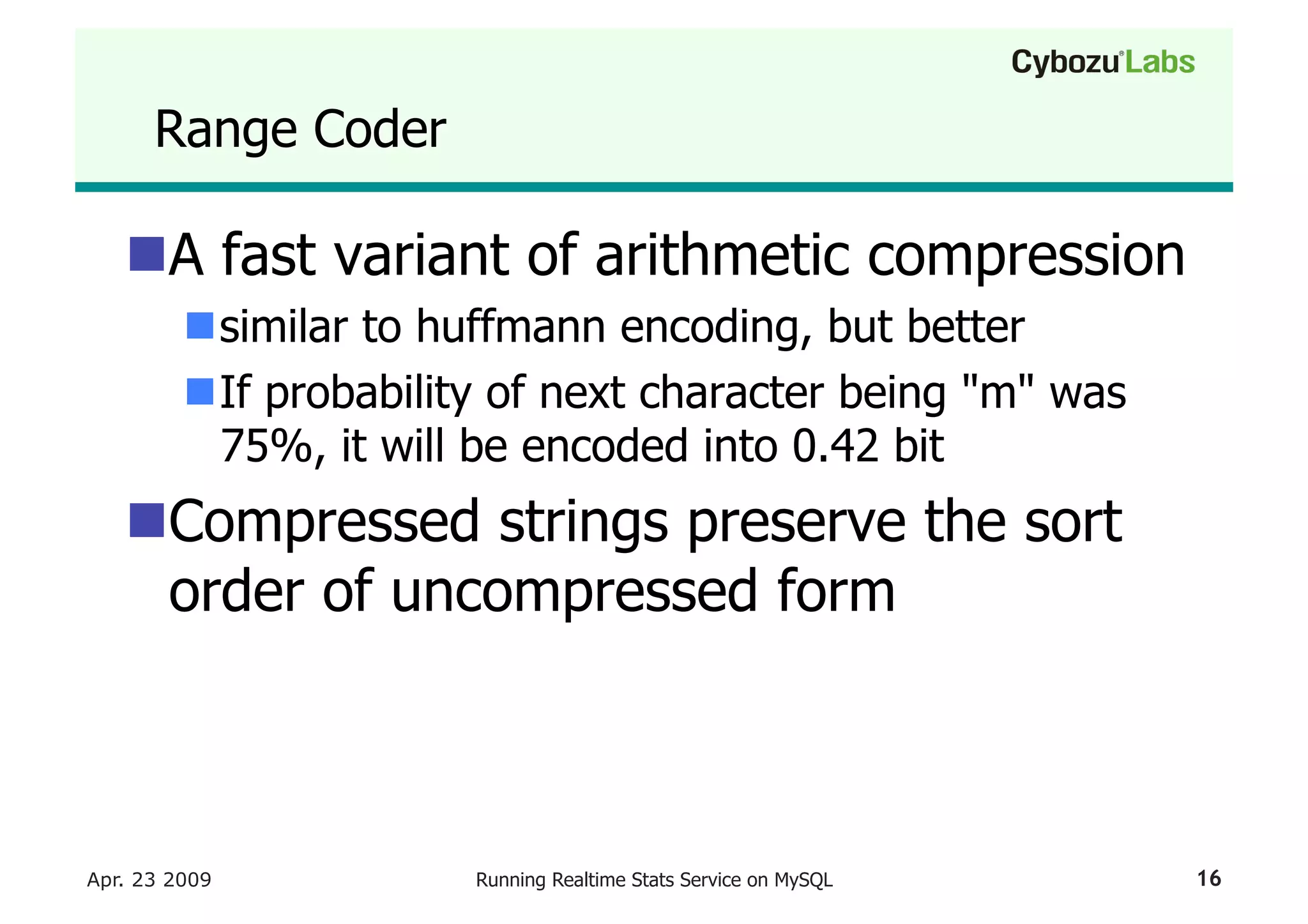 Running A Realtime Stats Service On My Sql