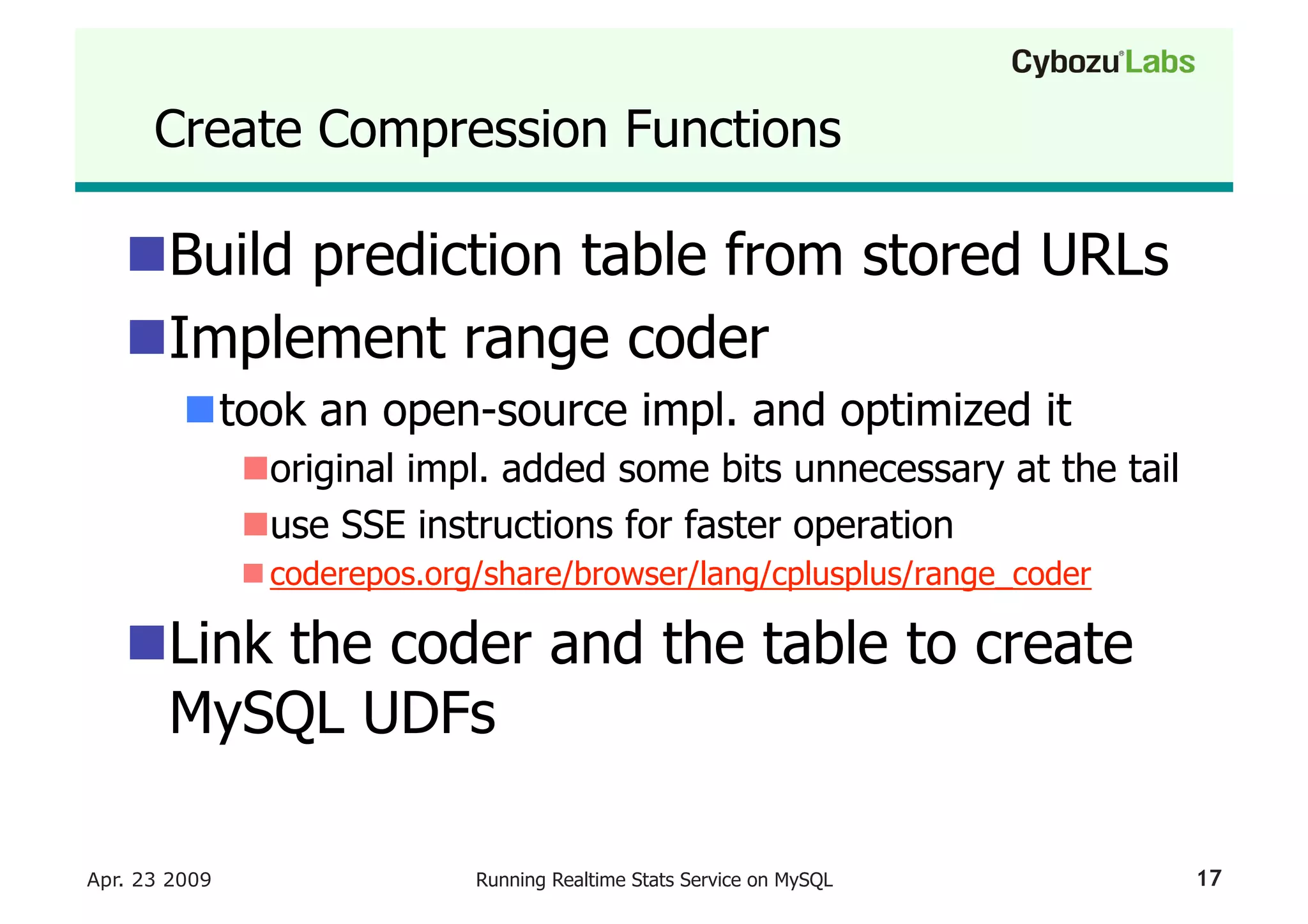 Running A Realtime Stats Service On My Sql