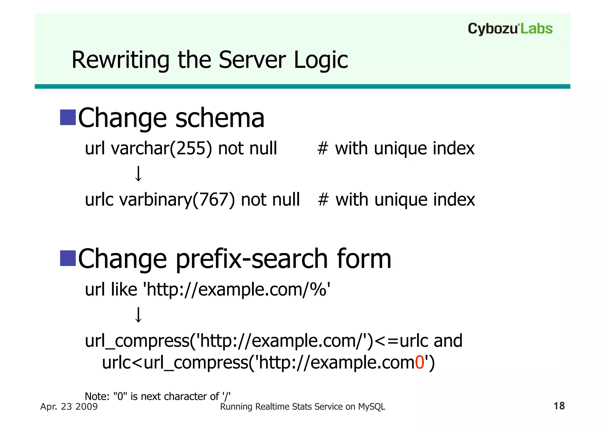 Running A Realtime Stats Service On My Sql