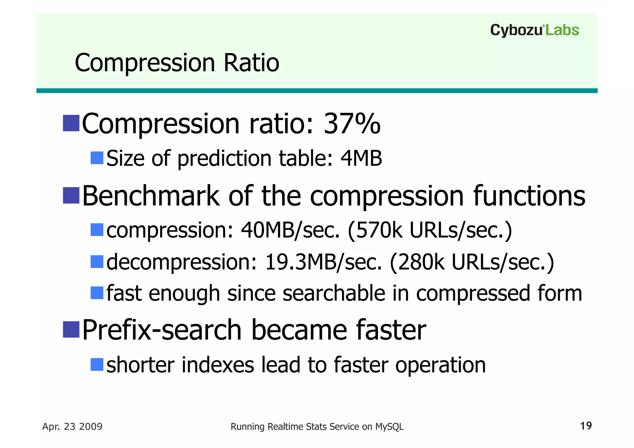 Running A Realtime Stats Service On My Sql