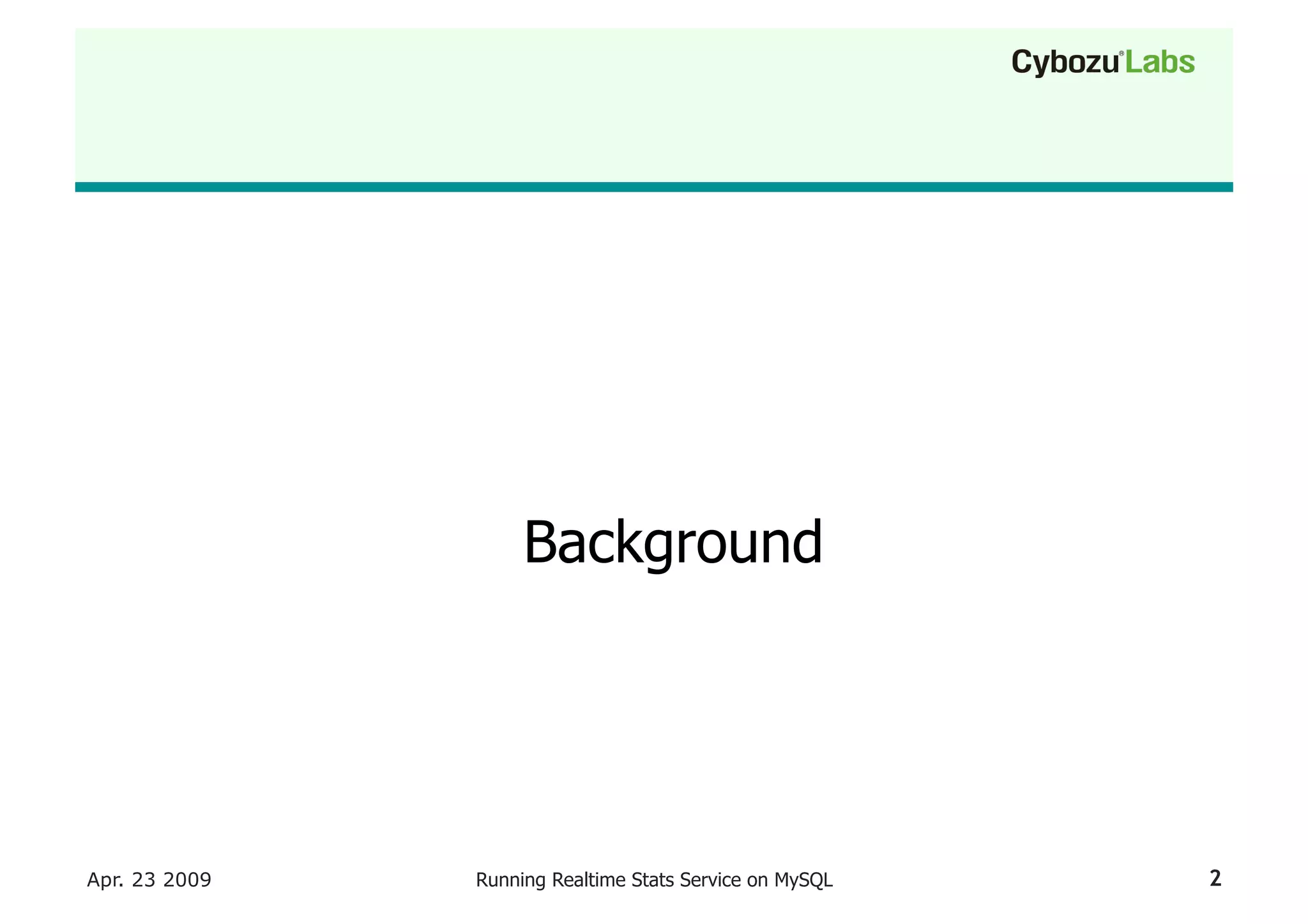 Running A Realtime Stats Service On My Sql