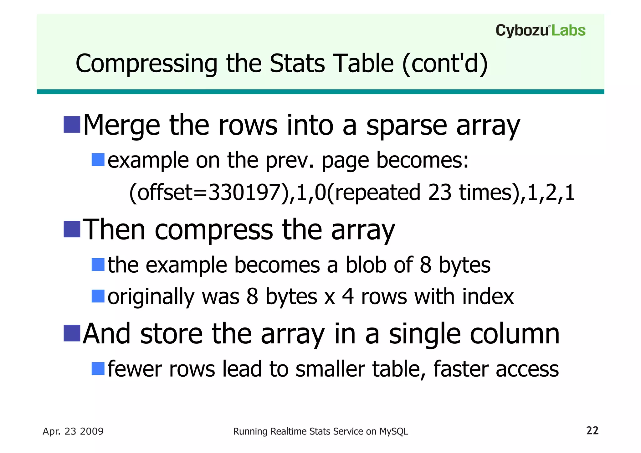 Running A Realtime Stats Service On My Sql