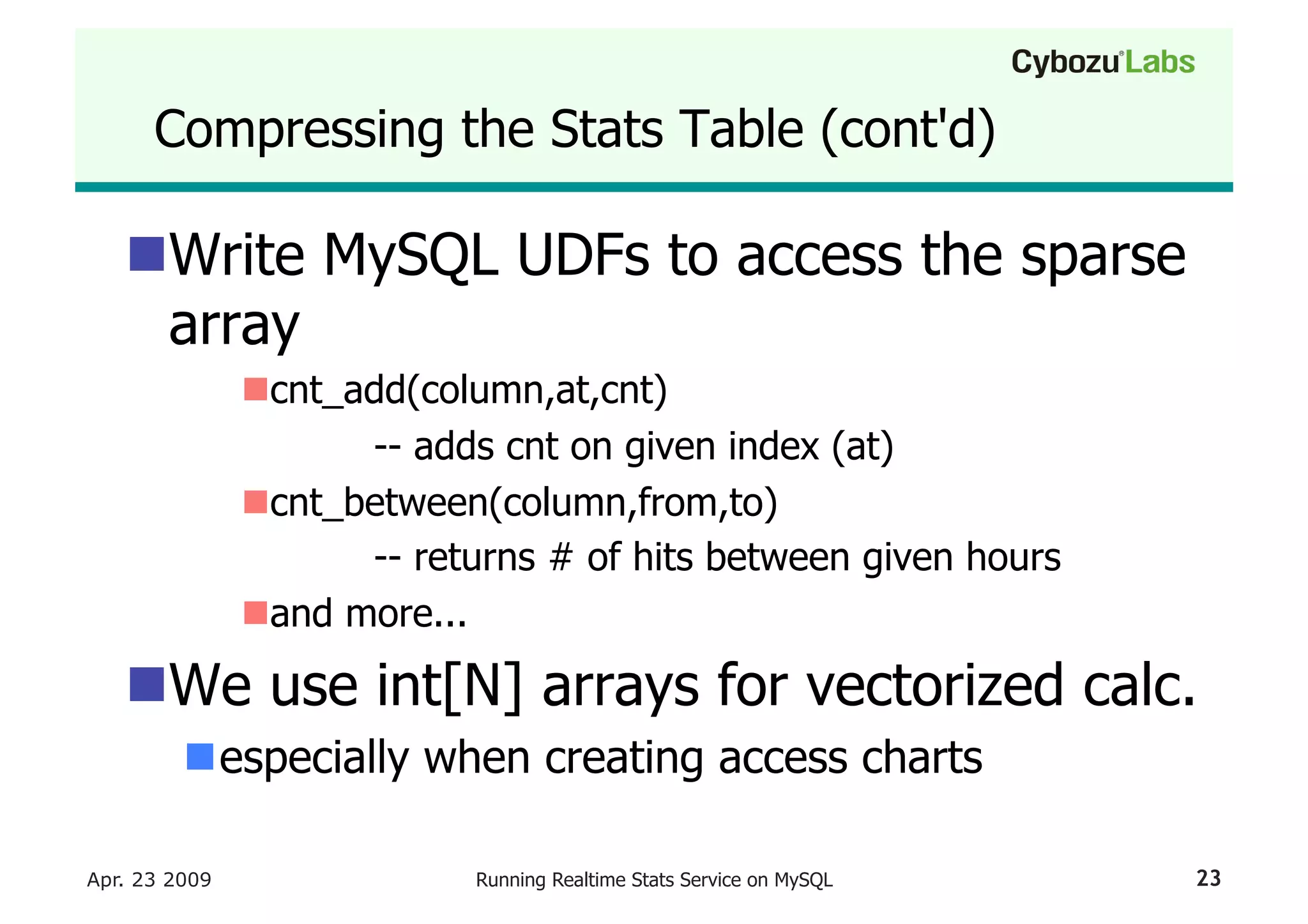 Running A Realtime Stats Service On My Sql