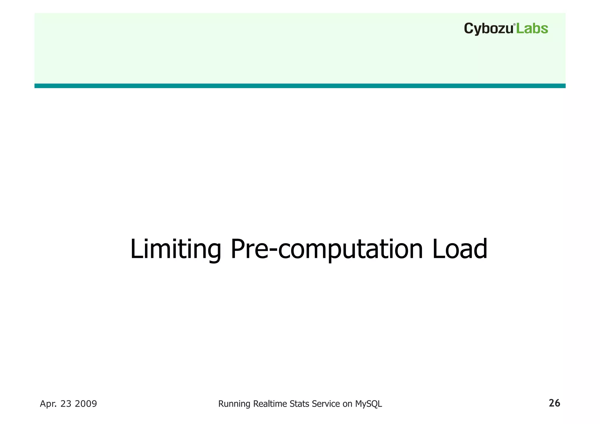 Running A Realtime Stats Service On My Sql