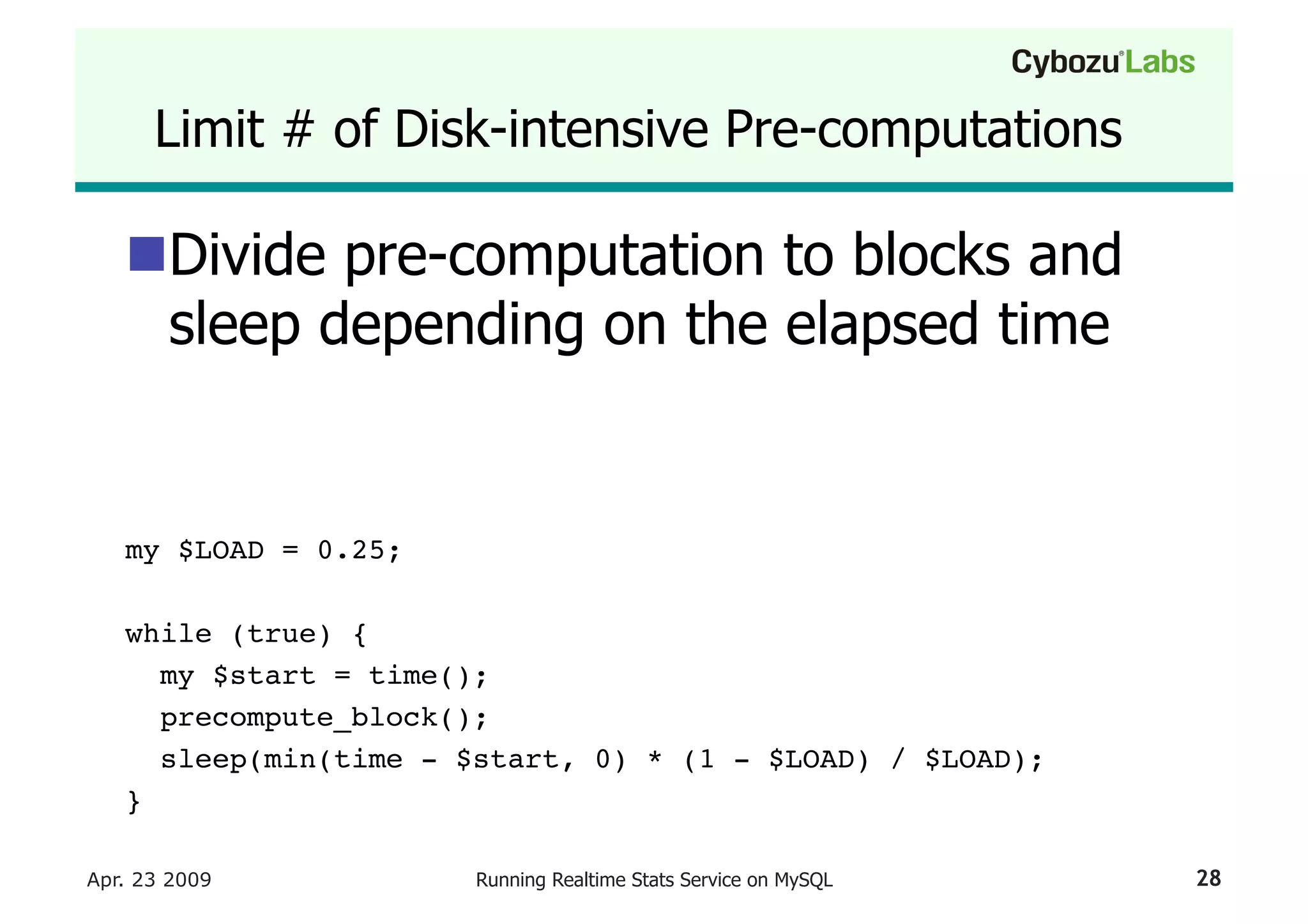 Running A Realtime Stats Service On My Sql
