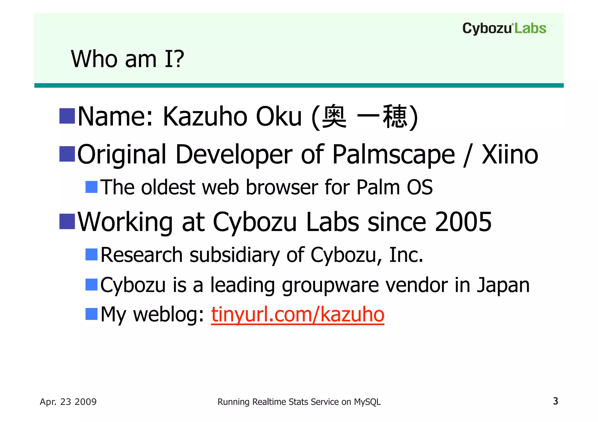 Running A Realtime Stats Service On My Sql
