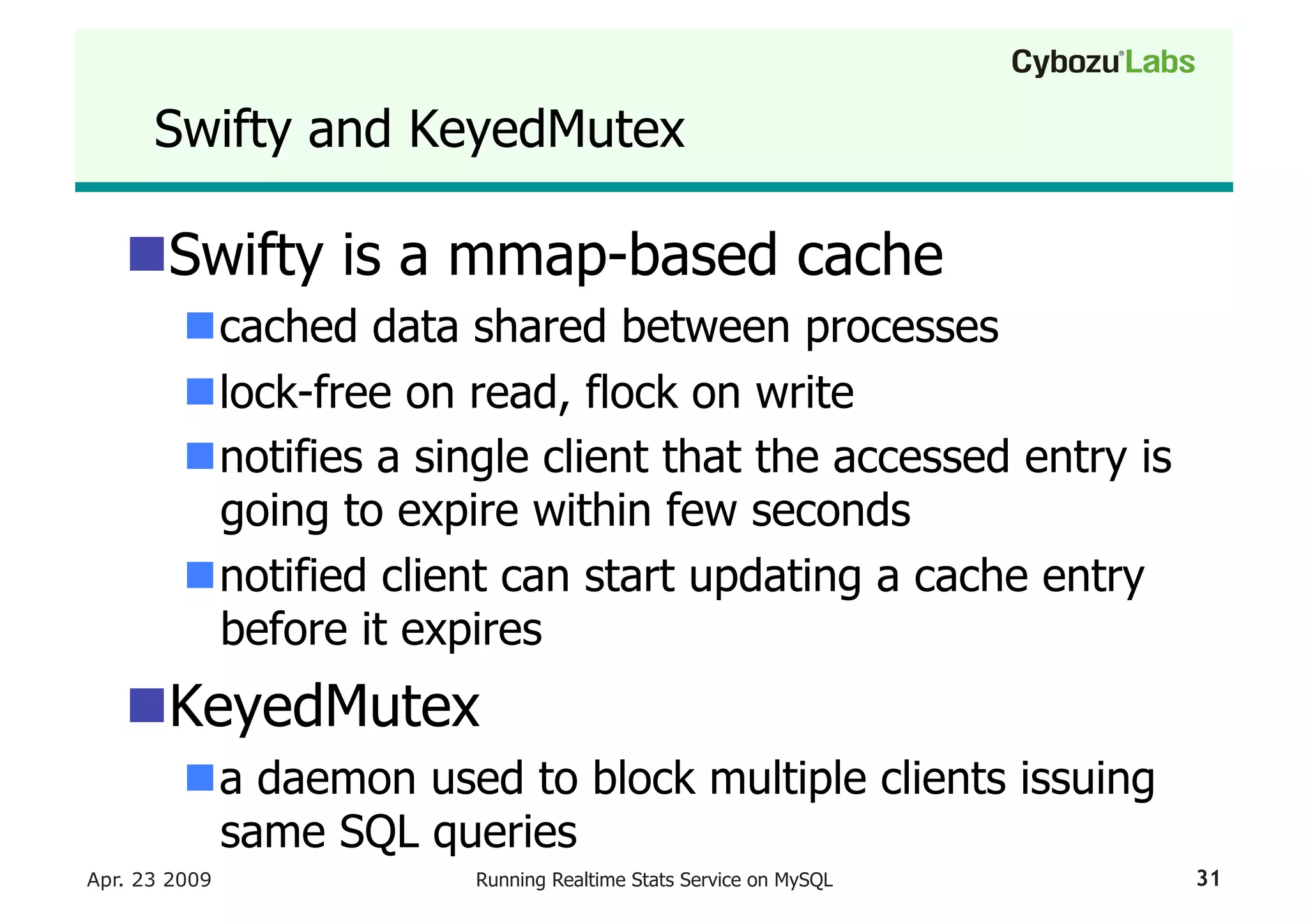 Running A Realtime Stats Service On My Sql