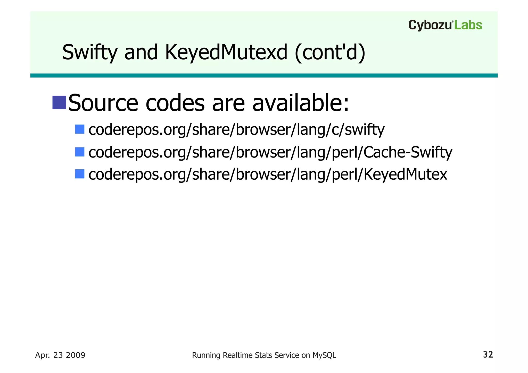 Running A Realtime Stats Service On My Sql