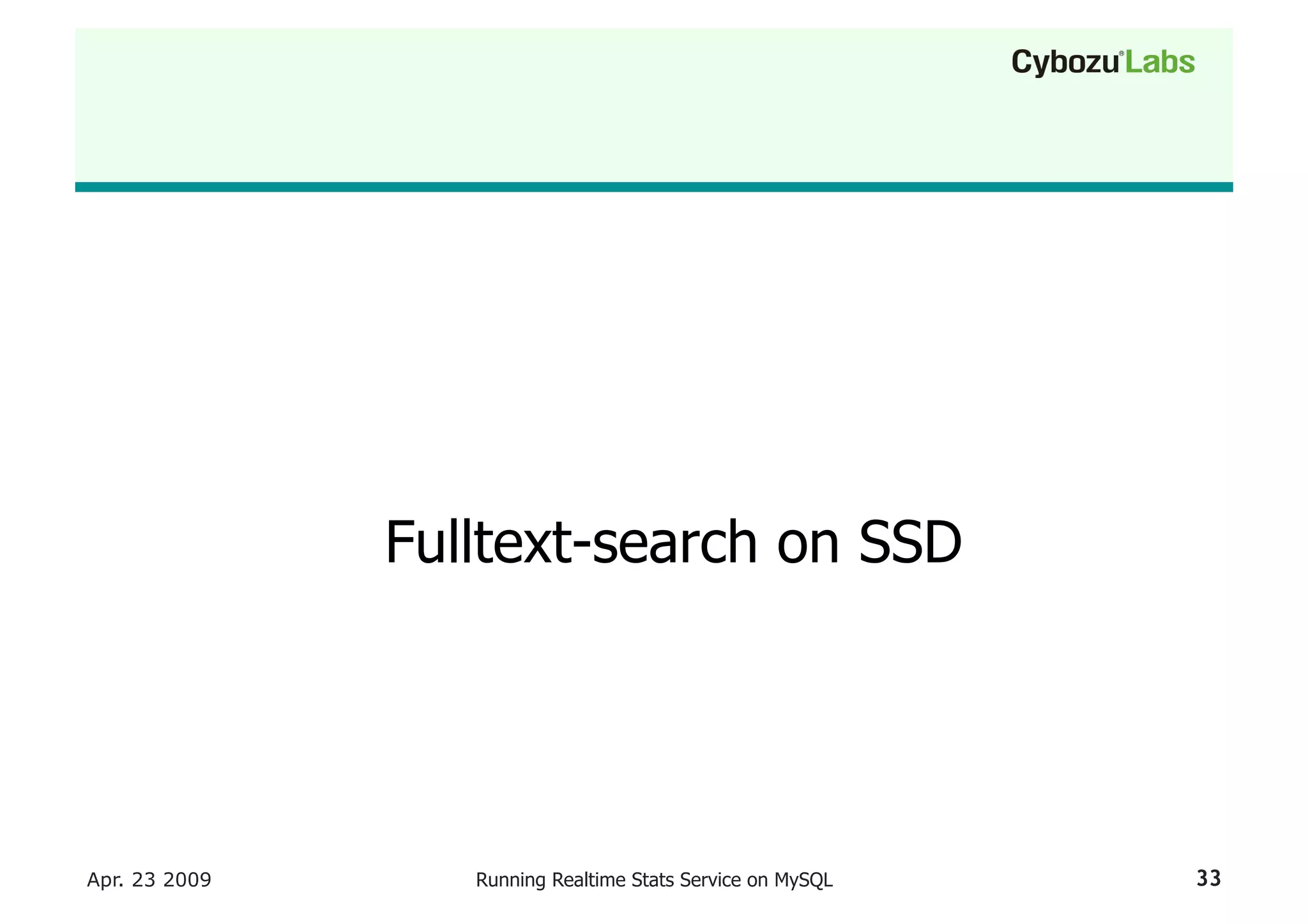 Running A Realtime Stats Service On My Sql