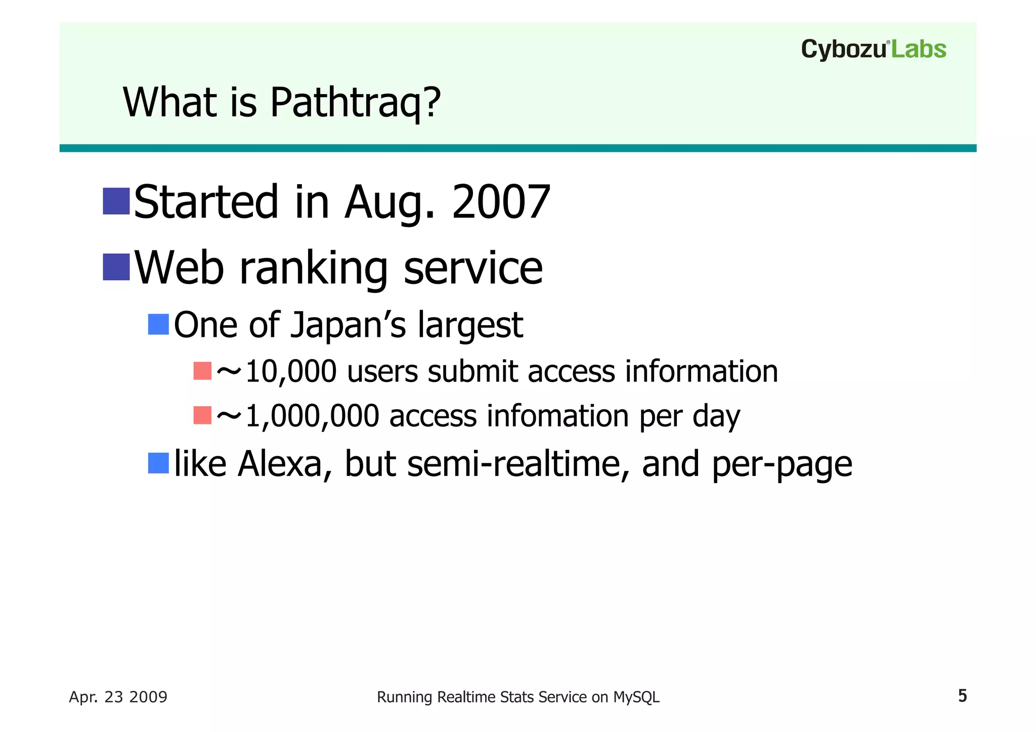 Running A Realtime Stats Service On My Sql