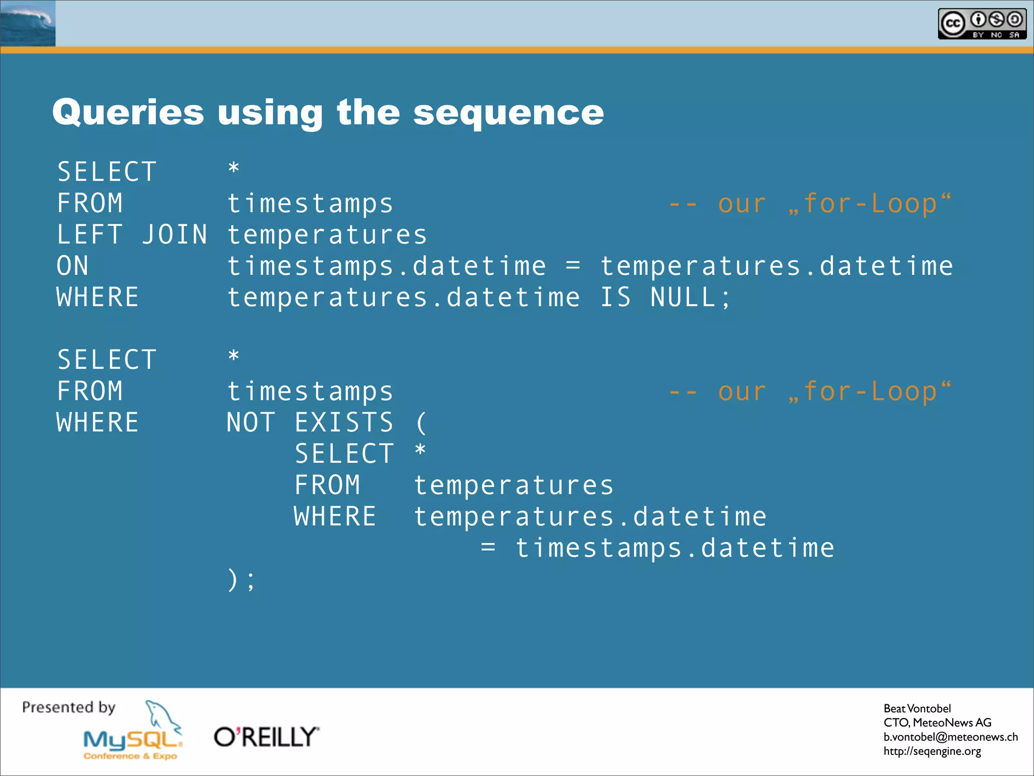 Solving Common Sql Problems With The Seq Engine