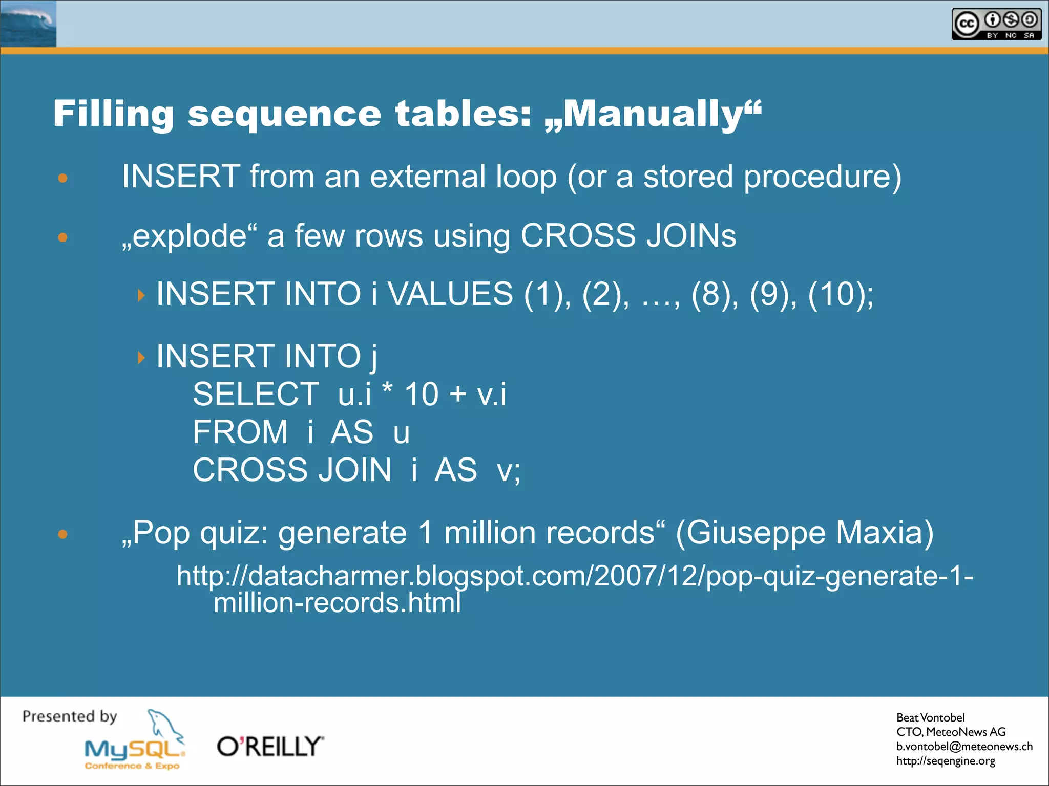 Solving Common Sql Problems With The Seq Engine